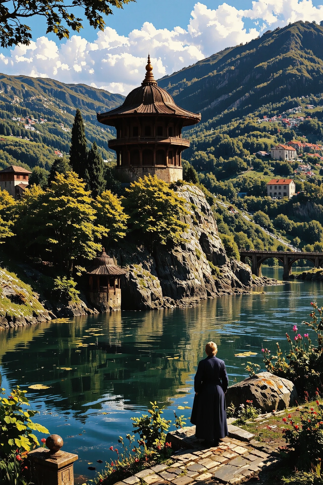 pagoda, beautiful Montenegrin landscape,  woman, multilayer paint splash style, <lora:Hand v2:1> <lora:Anti-Blur:1> <lora:Insane Detail Slider:0.5>   <lora:Flux.1_Turbo_Detailer:0.6>   <lora:flux-photo-transparent_Alpha_1.0:0.8> <lora:flux.1_lora_flyway_Epic-detail_v2:1>   <lora:Painterly01b_CE_FLUX_AIT:0.8> pntrlyCE_style