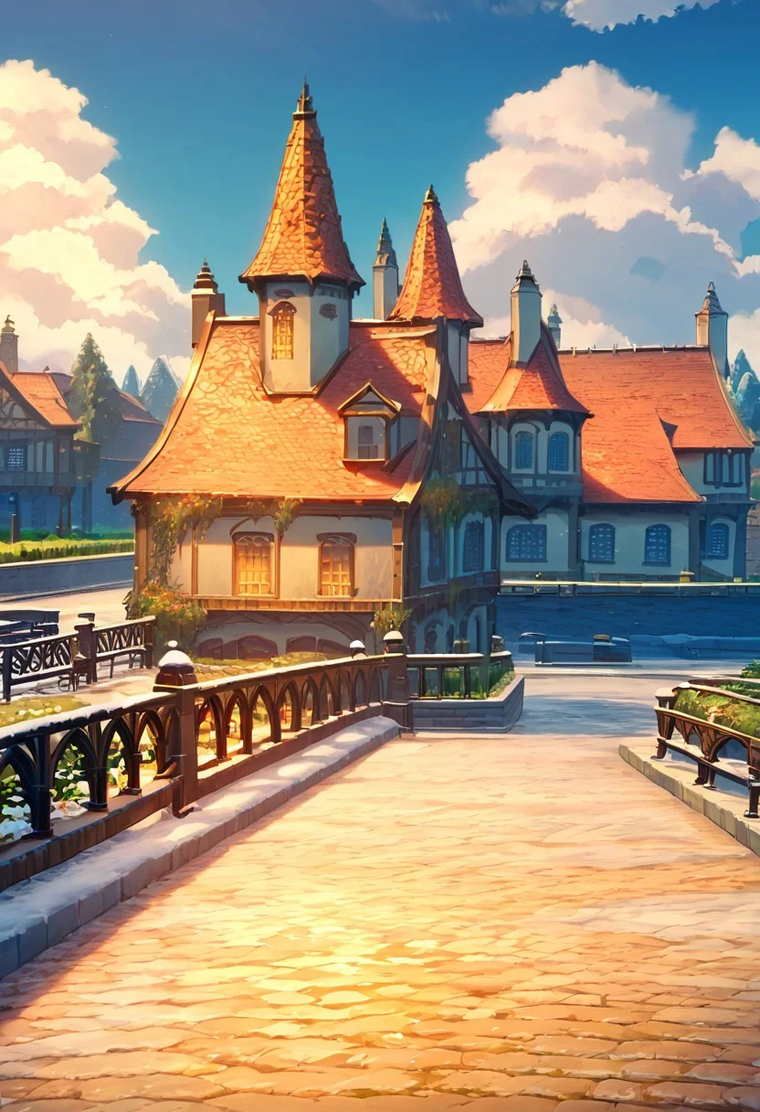 score_9, score_8_up, score_7_up, score_6_up, score_5_up, score_4_up, source_anime, official art, <lora:snowXLP:1> snow, outdoors, It is snowy, there is a lot of snow on the ground and buildings, <lora:mondstadt_background-ponyxl-v11h:1>, city, mondstadt, scenery, architecture, outdoors, building, cityscape, house, cloudy, tree, plant, cloud, road, bush, railing, lamppost,