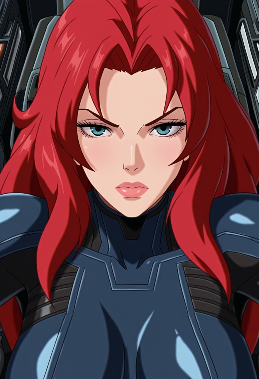 MASTERPIECE, AMAZING QUALITY, HM2K, PORTRAIT, 1GIRL, RED HAIR, BODYSUIT, COCKPIT