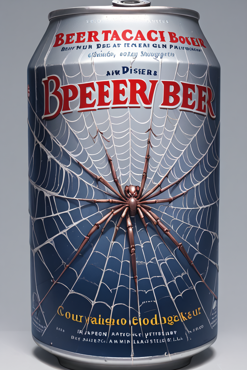 score_9, score_8_up, score_7_up,
product photo, beercan,
 <lora:Beer_Label_Maker__PDXL:0.8> beerlabel with a woman, <lora:Spiderwebs v3.1:0.6>  cocoon, covered in cobwebs, spiderwebs , silk, text "Silky Smooth"
 masterpiece, best quality,