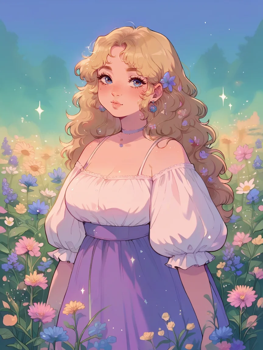 score_9, score_8_up, score_7_up, score_6_up, <lora:c0ttp1nkXLP:0.8> c0ttp1nk, flower,1girl, long hair, blonde