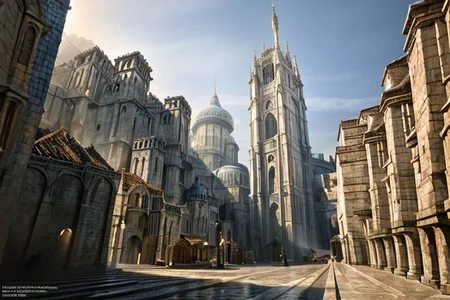 (masterpiece:1.2), (best quality,:1.2), 8k, HDR, ultra detailed, ((photorealistic)), professional light, cinematic lighting, fashion photography, ambient lighting, atmospheric effects, Numenor, a big medieval fantasy city, <lora:Numenor-10:1>, epiCPhoto