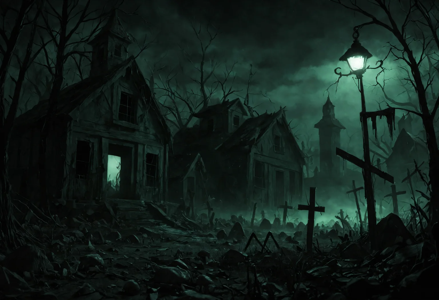 score_9, score_8_up, score_7_up, score_6_up
A dark, foreboding graveyard at night, with crumbling headstones and weathered mausoleums dotting the landscape. Glowing, bioluminescent mushrooms sprout from the ground, casting an eerie light over the graves. Their caps are a deep, blood-red color, and their stems pulse with an otherworldly energy. The air is heavy with the scent of damp earth and decay, and the atmosphere is thick with malevolent presence." "Lighting is dim, with only the mushrooms' glow providing any illumination. Shadows writhe across the ground, like restless spirits trying to break free." "Textures: rough stone, damp earth, and slimy fungus. Color palette: muted, with an emphasis on dark reds, blacks, and purples to create a sense of foreboding.
(((extremely detailed, dark dramatic shadows, creepy, eerie glow, night))), <lora:add-detail-xl:2>