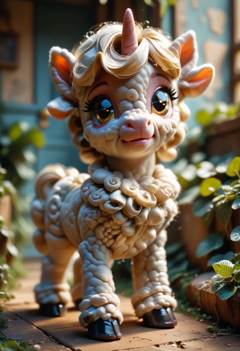 score_9, score_8_up, score_7_up, Realistic, BREAK,
World Morph (wool), pony unicorn