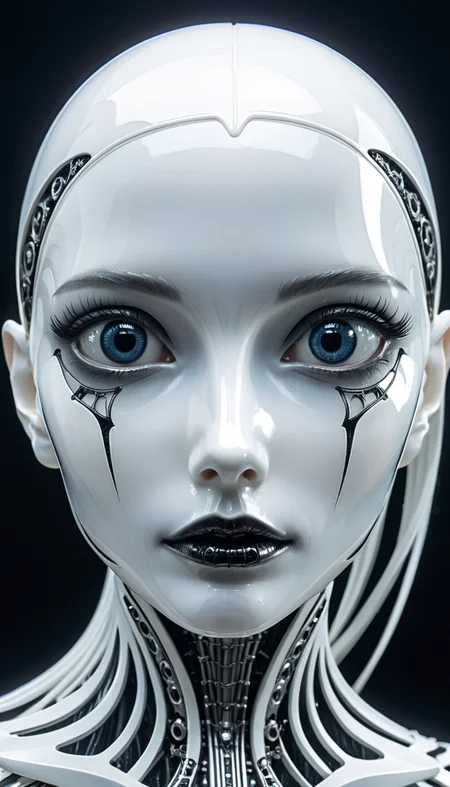 positiv Clip L:
 an award-winning close-up, face, skinny, Gothic, woman, Surrealism, an award-winning, expressive, dramatic, organic lines and forms, dreamlike and mysterious, Surrealism, biomechanical style  . blend of organic and mechanical elements, futuristic, cybernetic, detailed, intricate
positiv Clip G:
 an award-winning an impressive close-up of the face of a skinny Gothic woman that captivates the viewer. Her pale, porcelain-like skin appears almost supernatural, while her dark eyes exude depth and penetration , Surrealism, an award-winning, expressive, dramatic, organic lines and forms, dreamlike and mysterious, Surrealism, biomechanical style  . blend of organic and mechanical elements, futuristic, cybernetic, detailed, intricate