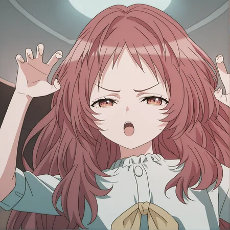 newest,absurdres,masterpiece,highres,<lora:noobai_ep11_stabilizer_v0.138_fp16:1>,mie ai,long hair,<lora:Mie Ai v1:1>,claw_pose,messy hair,