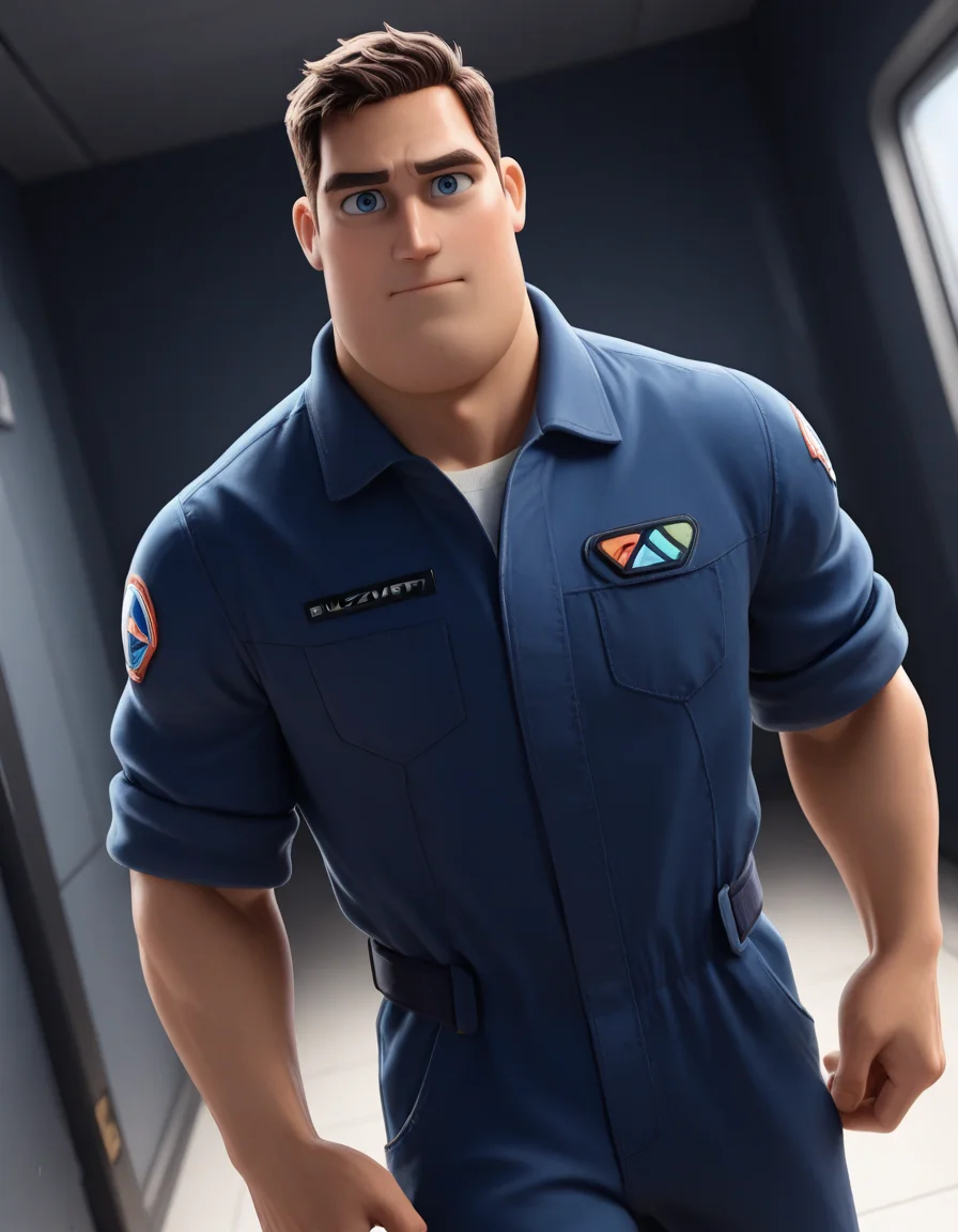 masterpiece, best quality, amazing quality, <lora:Buzz_Lightyear_IL:0.9>, BuzzLightyearIL, 1boy, male focus, muscular, solo, blue eyes, brown hair, short hair, jumpsuit, looking at viewer, dynamic angle, <lora:cfg_scale_boost:0.4>