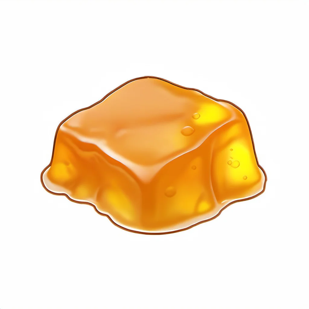 2d icon. a piece of orange jelly sitting on top of a white surface. <lora:SDXL_icon_V2-000034:1>