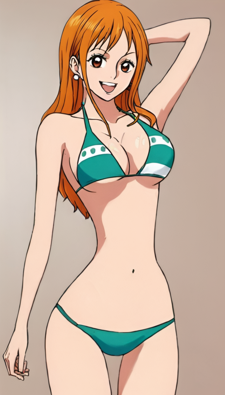 <lora:NamiOPXL:.8>namiop, full body, bikini