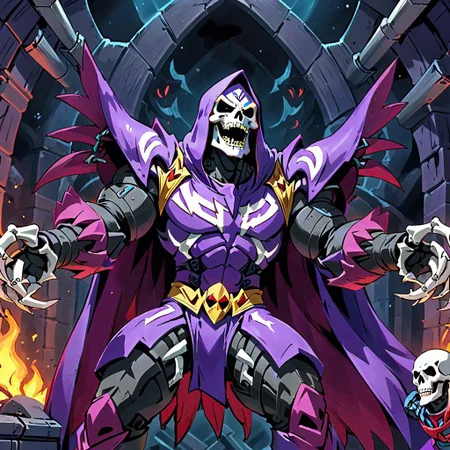 skeletor in his secret lair laughing maniacally