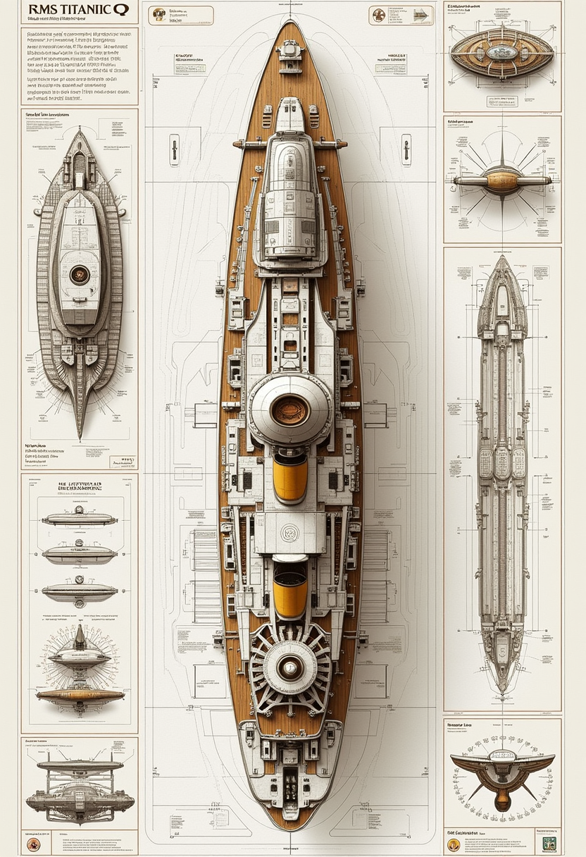 yfg-aarchy 3D schematic of the oceanliner RMS Titanic