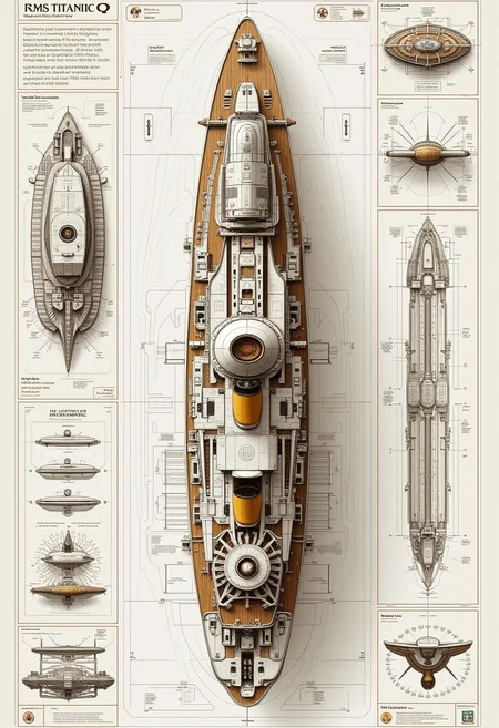 yfg-aarchy 3D schematic of the oceanliner RMS Titanic