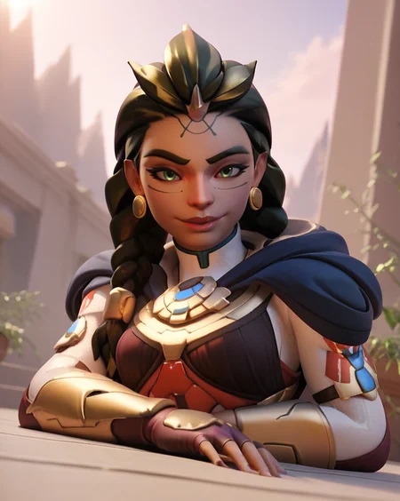 score_9, score_8_up, score_7_up, score_6_up, 2d, 1girl, face, illari (Overwatch) , skinny, <lora:illari_pony-000030:1>, looking at viewer, slight smile, scifi city background