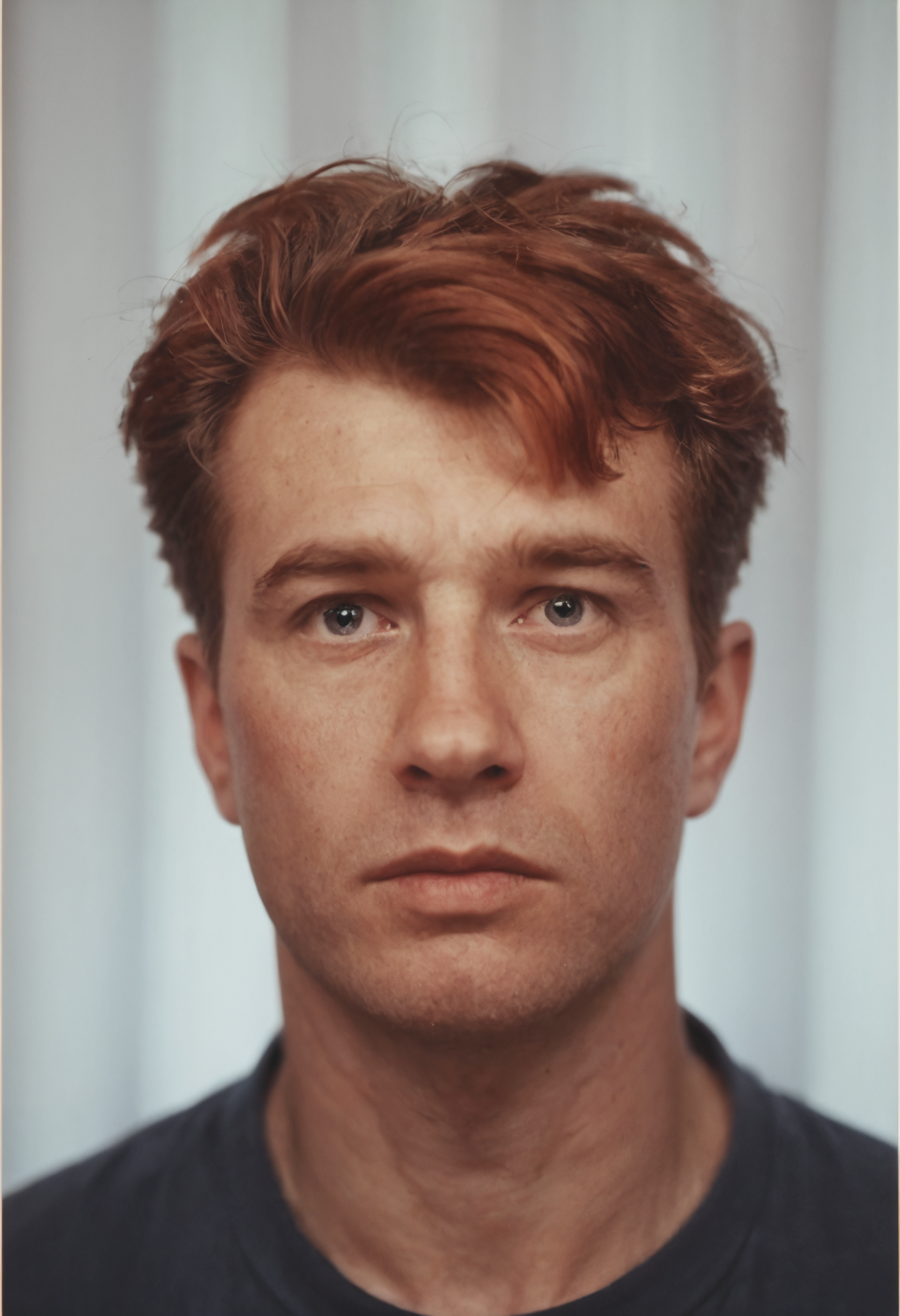 score_9, score_8_up, score_7_up, source_photo, photomaton, 1boy, father, father, solo, portrait, Chiseled square head, auburn_hair, man_bun, tied_back, worried, rating_safe, Gradient Color Transitions Smoothly Blending curtains, <lora:pony/photomaton_r1:0.6000000000000001>