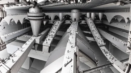 masterpiece, bird's-eye view, detailed human body, (isometric:1.3),3X zoom, Detailed world, noise, chaos, contamination, rim light, Mega Structure, infinite floor, Organic shape, <lora:add_detail:1>, <lora:Blame!:1>