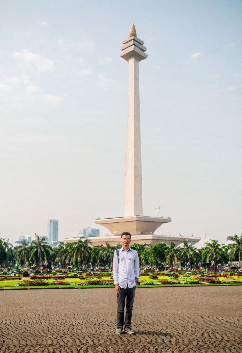 Monas, travel photography, yamato ishida, in front of monas