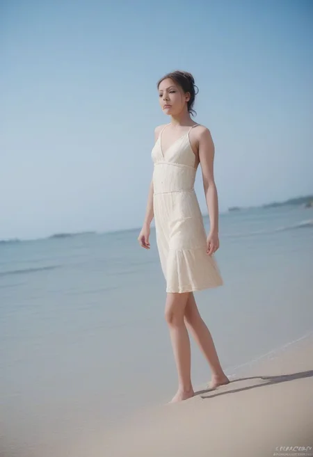 (masterpiece, best quality, highly detailed, realistic), crisp image, clear image, (PETTY), beautiful face, 
slim figure, small breasts. dynamic pose, 
score_9, score_8, score_8_up, RAW photo, ultra detailed, 8k uhd, 16k, dslr, soft lighting, high quality, film grain, Fujifilm XT3, MODELSHOOT STYLE, cinematic,
at the beach, golden hour, walking, wearing a revealing summer dress