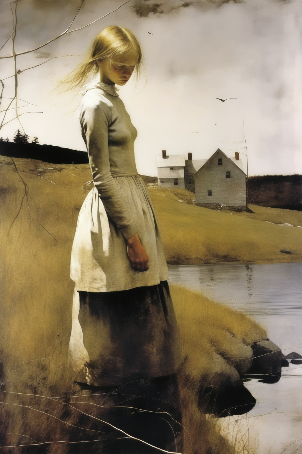 <lora:Andrew Wyeth Style:1>Andrew Wyeth Style - love, done in the syle of Andrew Wyeth