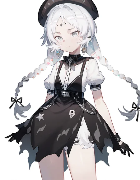 1girl,looking at viewer,(simple background:1.3),(white background:1.2),solo,cowboy shot,qiqiupaidui,quan \(kurisu tina\),<lora:qiqiupaidui-000012>,grey eyes,white hair,, masterpiece, best quality, very aesthetic, absurdres,newest, incredibly absurdres,