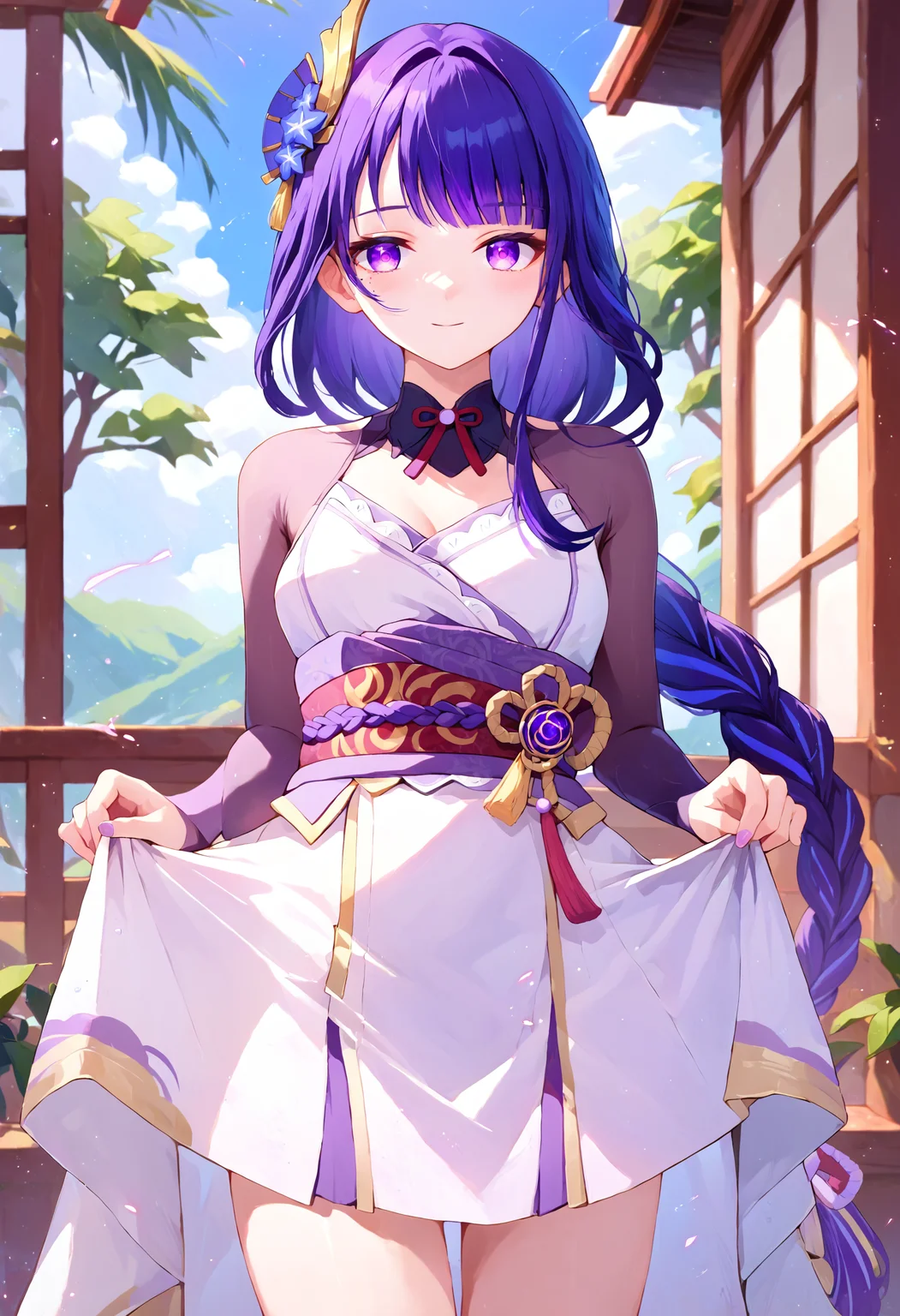 score_9_up score_8_up score_7_up, 1girl, solo, skirt hold bowing, light smile, raiden shogun
<lora:skirt_hold_bowing_d16:1>
<lora:falin_marcille_pony_d16:1>