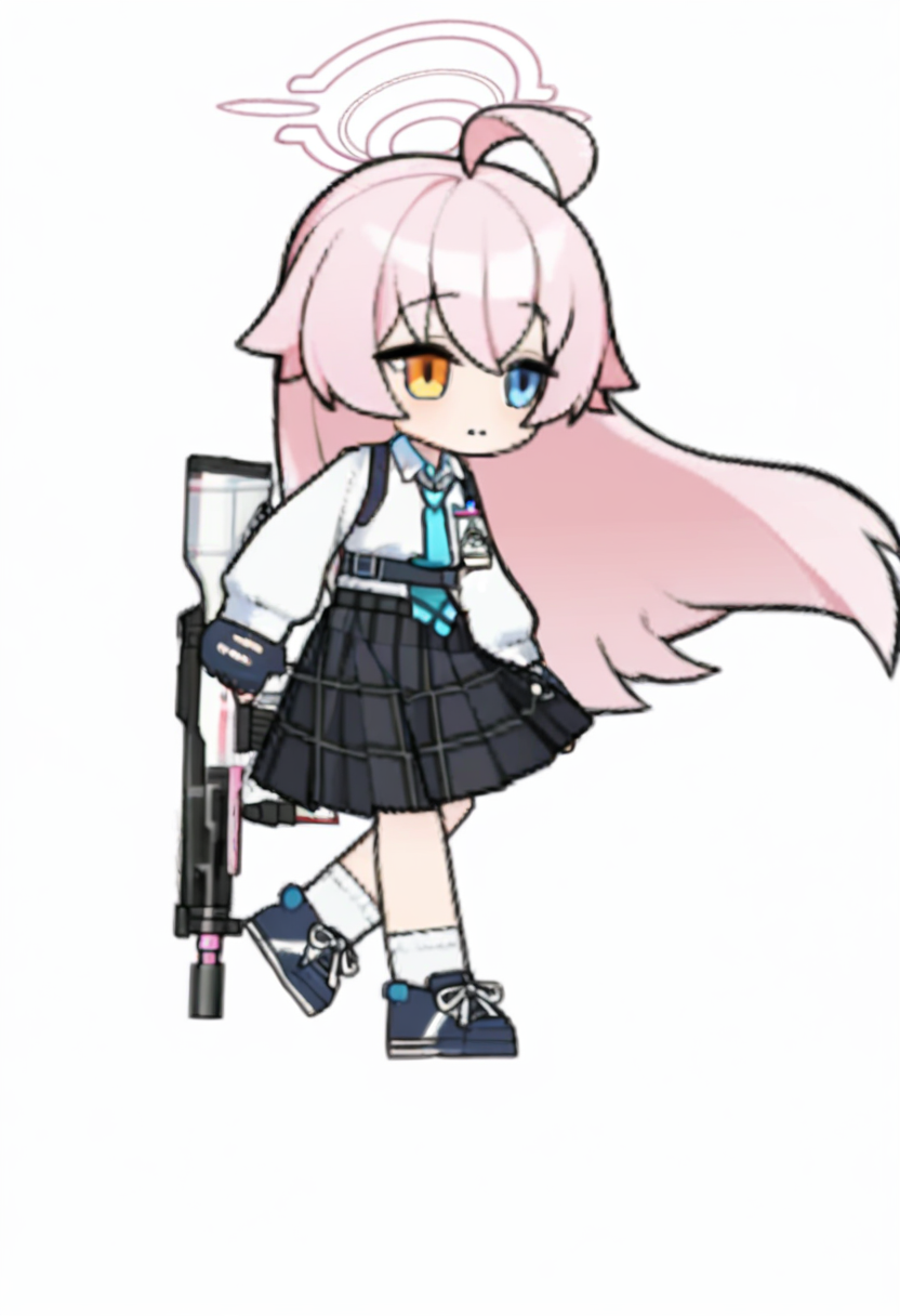 chibi,hoshino \(blue archive\), 1girl,
white background,full body,solo,
masterpiece,best quality,high definition,ultra-detailed,<lora:fangzhou-000140:1>,