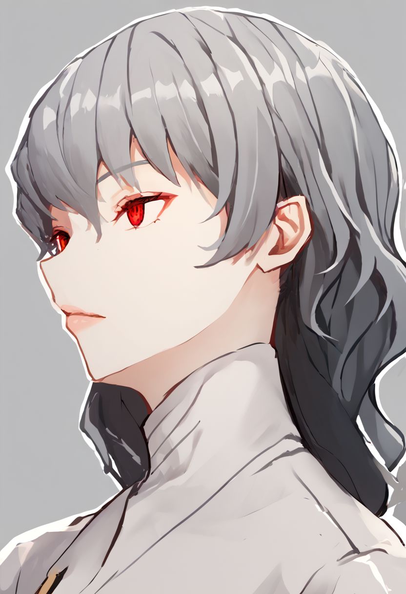 score_9, score_8_up, score_7_up, score_6_up, score_5_up, score_4_up, source_anime, 1girl, 
izanamirnd, grey hair, long hair, red eyes, gas_station_employee_uniform, 
masterpiece, best quality, very aesthetic, absurdres,