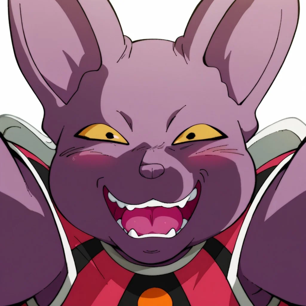 score_9, score_8, score_7, source_anime, champa (dragon ball), POV, looking at viewer, blush, smile, open mouth, upper teeth only