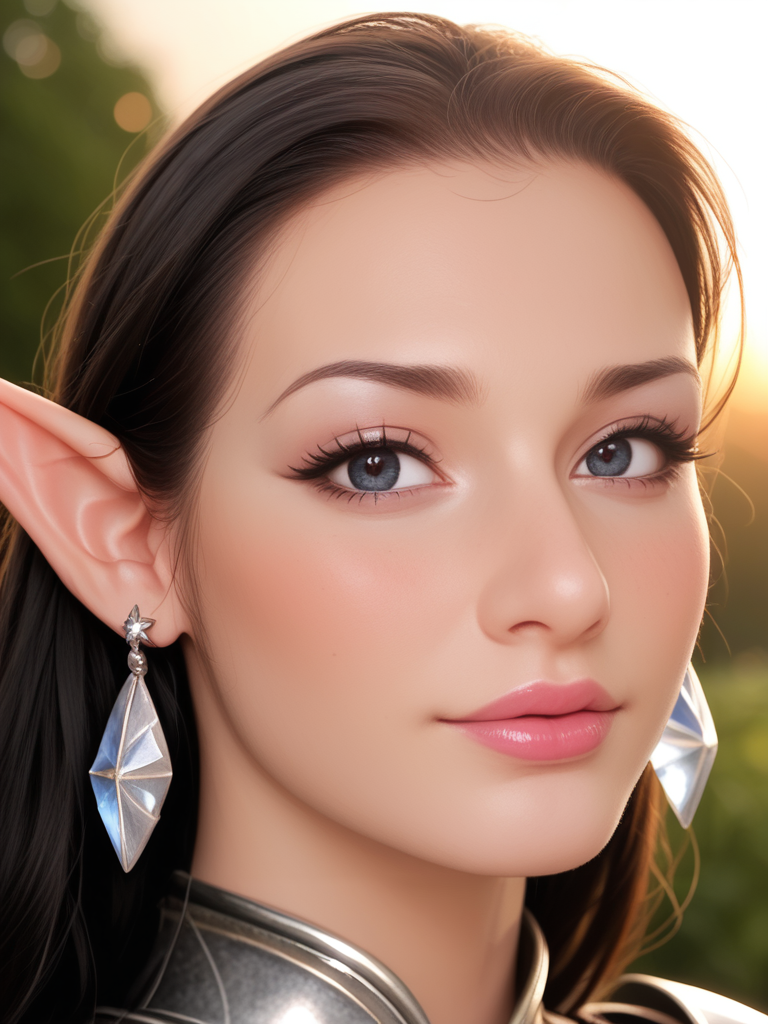 face focused, magic hour, photography, warm light, sunset, movie still, ultra detailed, portrait, BREAK
score_9, score_8_up, score_7_up, K4l3n4Rios, Kalena Rios, <lora:K4l3n4Rios-000008-pony:1>, 1girl, solo, portrait, shiny lipgloss, lips, vintage aesthetic, elf, elf ears, olive skin, dark hair, big lips, white armor, diadem, solo, blush, looking at viewer, bokeh, focus, film, velvia, film grain, best quality, photograph, focus, earrings, garden
