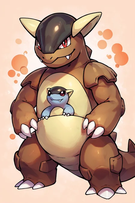 score_9, score_8_up, score_8, BREAK, zzkhan, no humans, claws, red eyes, black eyes, fangs, <lora:Kangaskhan_Pokemon_PDXL_v3:0.8>, BREAK, smile, looking at viewer, abstract background, white outline, embedding:zPDXL, Expressiveh, <lora:CatalystStylePDXL:0.6>, <lora:SDXLFaeTastic2400:0.5>, <lora:Expressive_H-000001:0.4>,
