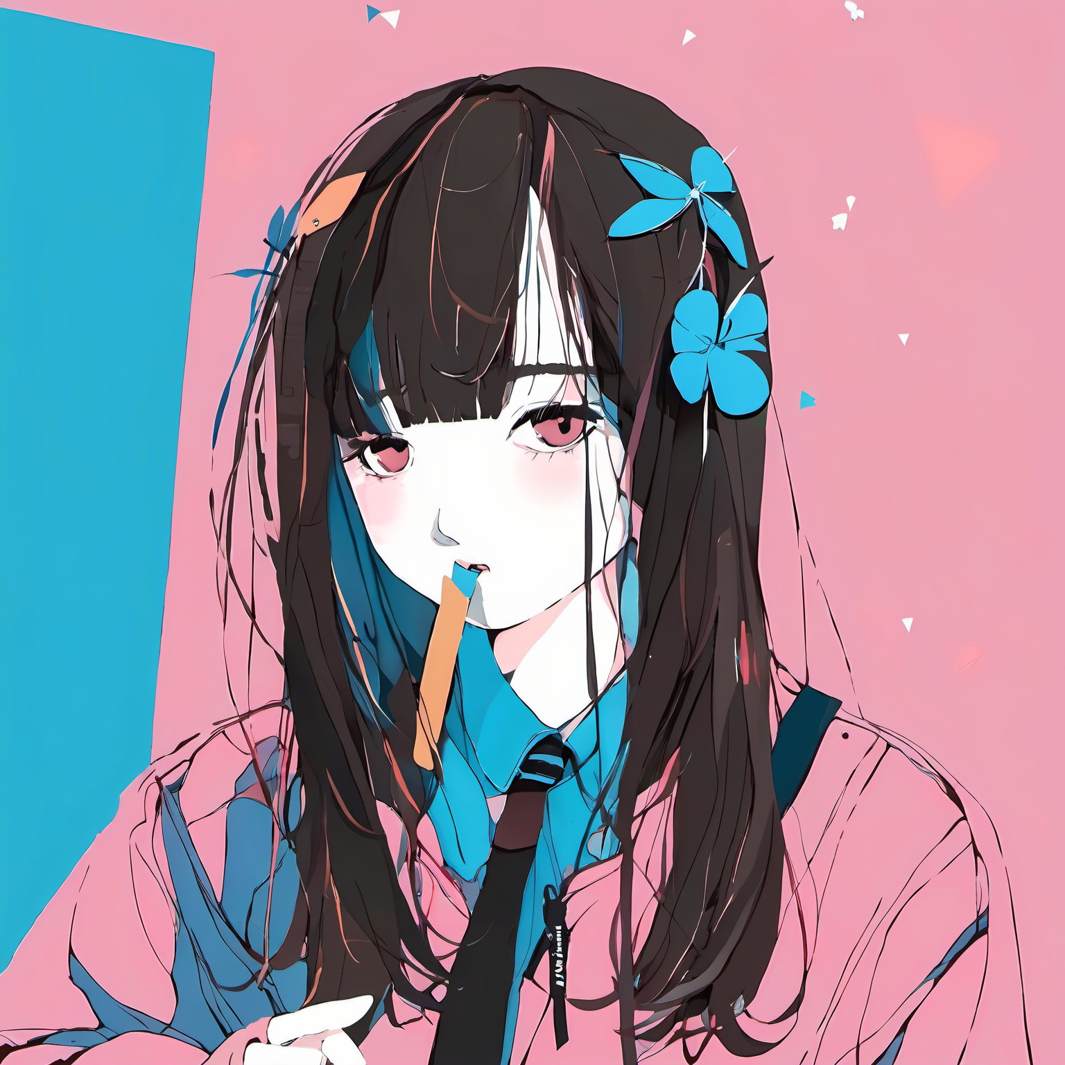 <lora:mourning_girl_xl:0.8>,1girl,pink background,