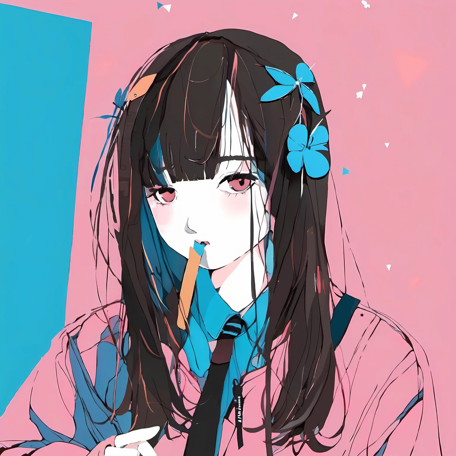 <lora:mourning_girl_xl:0.8>,1girl,pink background,