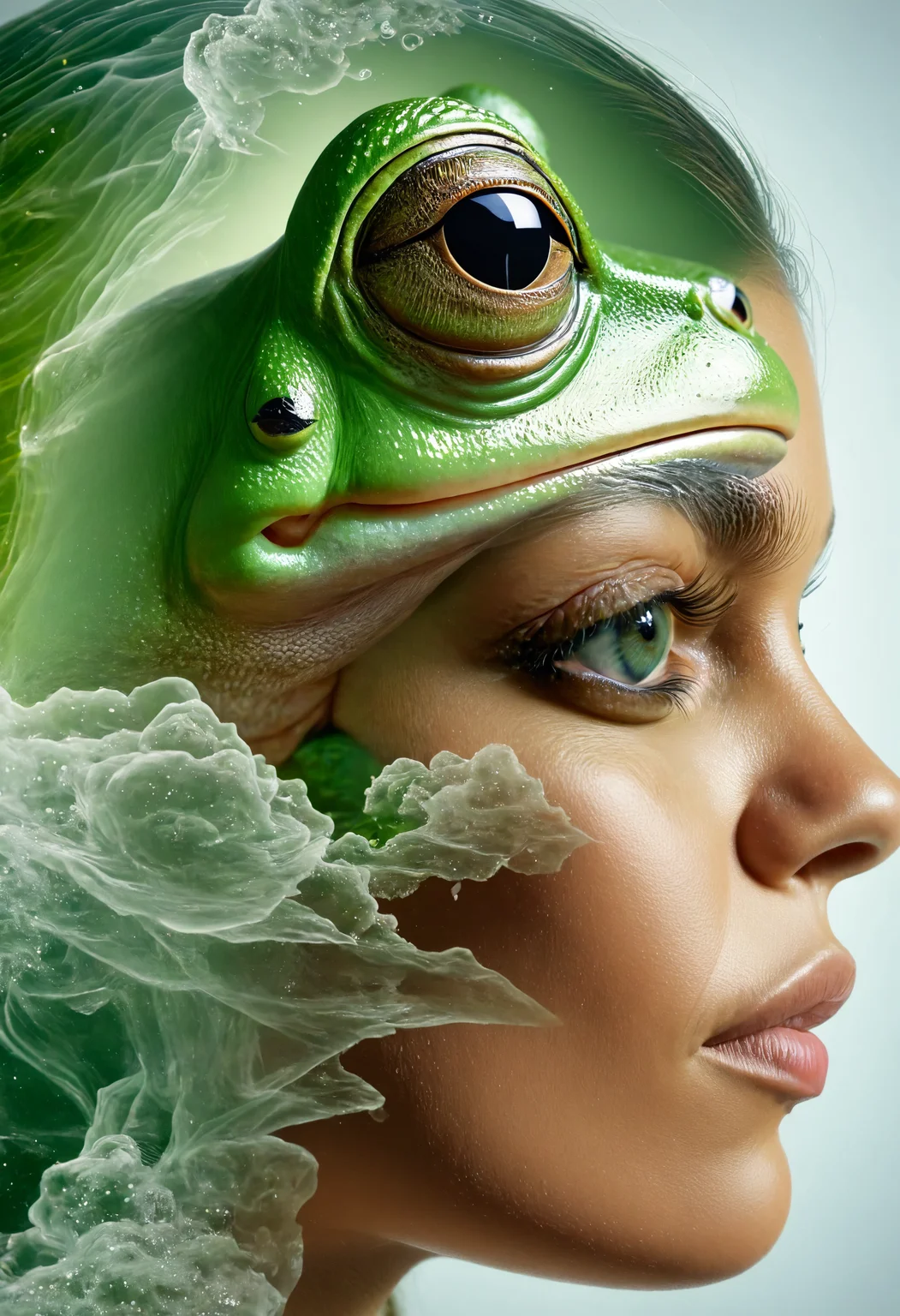 dvr-wwyt, a woman, pepe the frog, double exposure <lora:dvr-wwyt:0.8>