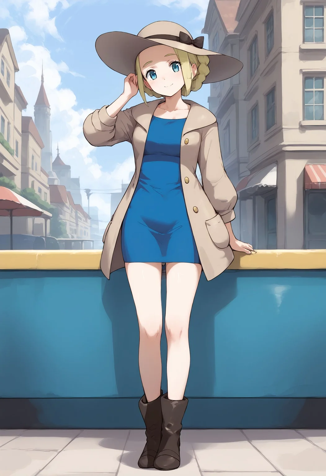 score_9, score_8_up, score_7_up, score_6_up, BREAK source_anime, rating_explicit, best quality, masterpiece,
1girl,<lora:lady xyPonyXL:0.8>,lady xy,hat,jacket,dress,ankle boots,full body,standing,smile,hand on headwear,city,looking at viewer,