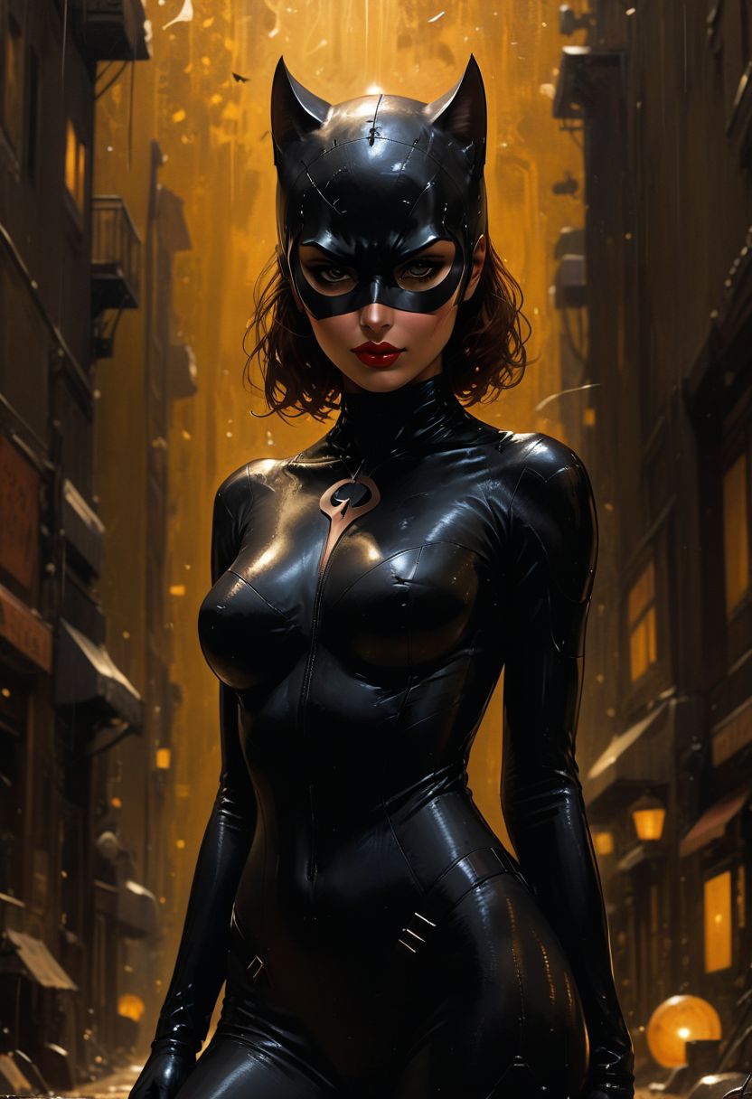 Sexy Catwoman , cameltoe,
, Gustav Klimt style