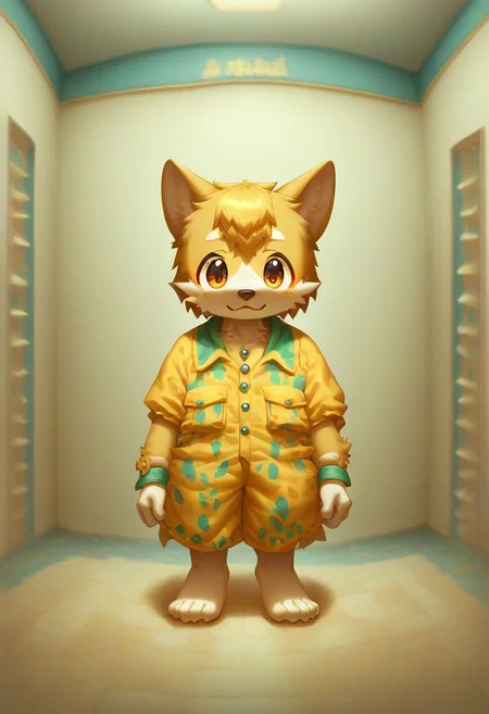 furry, anthro, cute, kemono, male focus, solo, dog, score_9, score_8_up, male, full body, digital art, highly detailed, zPDXL2, SurrealWorld, surreal, wolfdog that wear beauty colorful clothes standing in a room that so many beauty clothes, looking at the viewer
