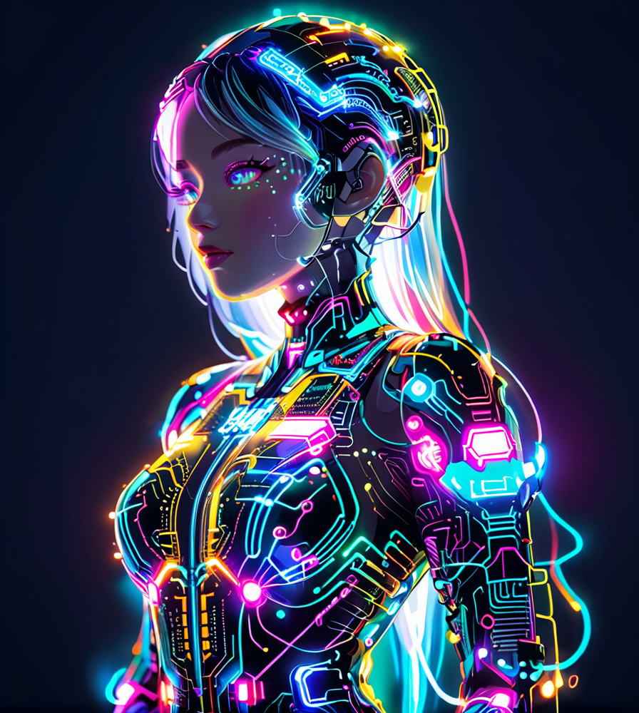 masterpiece,high resolution,8k,
 <lora:Circuit_patternXL:0.8>,
circuitpattern,
Close-up, woman in cyber suit, glowing circuitry, neon lights, advanced technology, light background