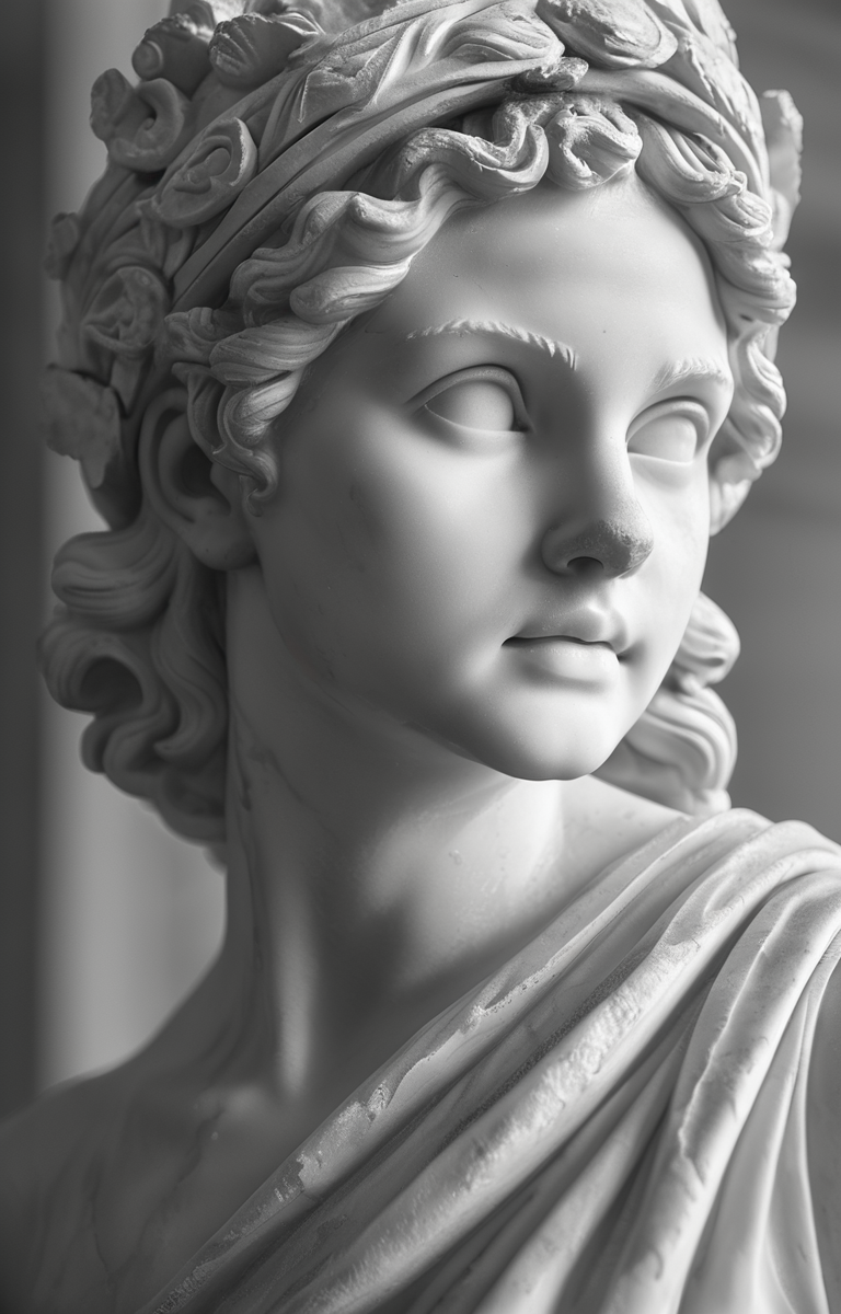 masterpiece,best quality,<lora:tbh59-sdxl:0.75>,illustration,A gypsum sculpture style, tech genius teenage girl