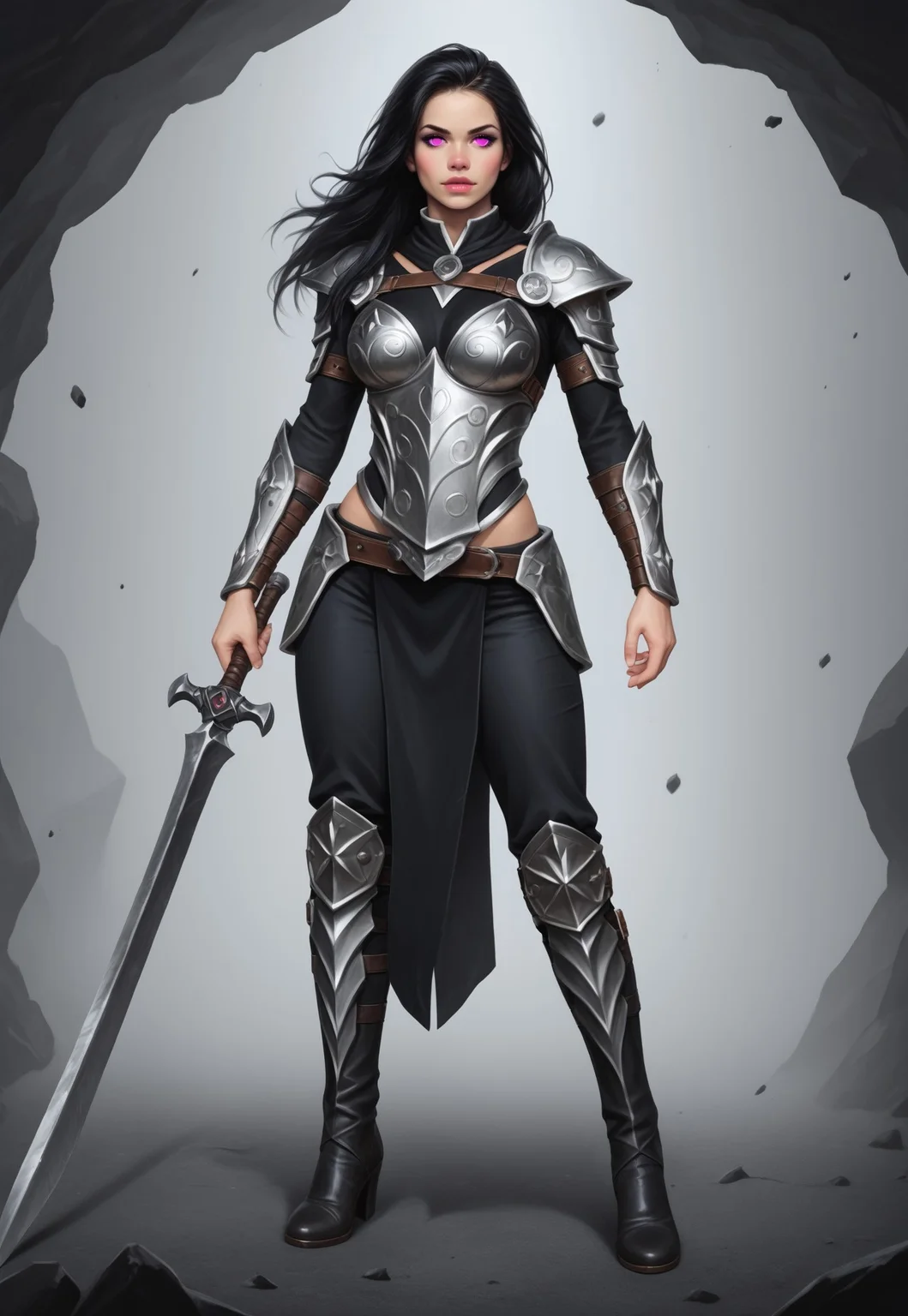safe_pos, core_9, score_8_up, score_8, semi realistic, ultra detailed, 8k, high quality, hi res, high quality, detailed eyes, perfecteyes, detailed face, 1girl, sharp focus, cowboy-shot, focus on hip, (1girl:1.2), voidwalker, living shadow armor, (((abyssal blade))), obsidian skin with glowing cracks, long flowing void hair, realistic, cinematic angle, cinematic lighting, muscular body, intense face, glowing violet eyes, battle-ready pose
BREAK
standing at the edge of a dimensional rift
BREAK
source_dark_fantasy_art, rating_explicit, expressive, full body, dynamic pose
BREAK
detailed beautiful background, swirling void energies, floating debris, distorted reality, glowing portals, eerie shadows, chaotic yet beautiful voidscape
(((full clothed)))
