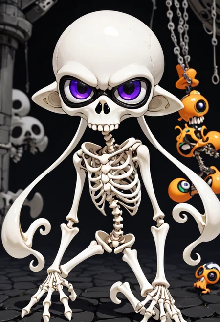 <lora:Bones_World_Morph:.5> white theme, (skull, skeleton:.1), boneswm   Inkling ^splatoon, 1boy, mask, <lora:SplatoonInkling_v030:.55>, (anime, masterpiece, intricate:1.3), (best quality, hires textures, high detail:1.2), (4k),(incredibly detailed:1.4),UHD, 8K, ultra detailedâââ