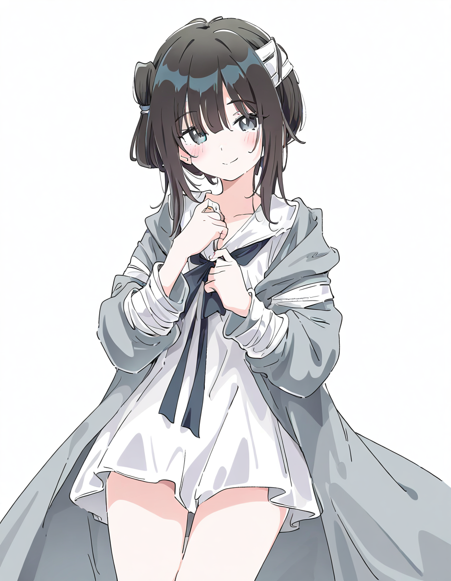 1girl,simple background,white background,cowboy shot,manshui,solo,looking at viewer,smile,<lora:manshui-000016:1>,, masterpiece, best quality, very aesthetic, absurdres,newest, incredibly absurdres,, (Ixy:0.6)),(hiten \(hitenkei\):0.7),
