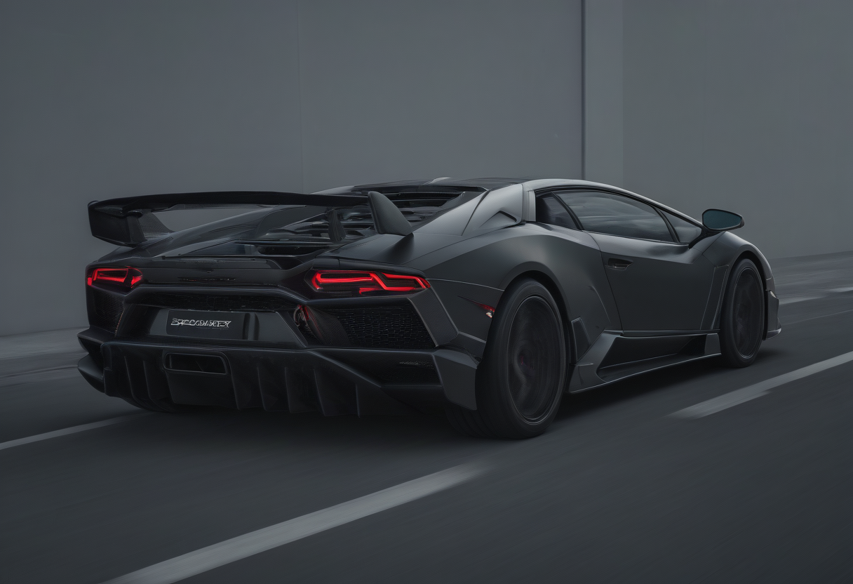 Techwear fashion countach,<lora:CHV-Zoom:1>,Cornelisz Hendriksz Vroom vehicle,car,driver [1],exhaust smoke [2], . Futuristic, cyberpunk, urban, tactical, sleek, dark, highly detailed