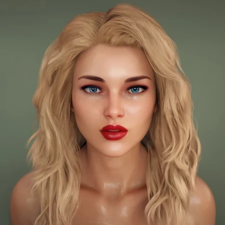 easynegative, masterpiece,best quality, highly detailed, score_9, score_8_up, score_7_up, score_6_up,
1 girl, solo, Lauren, blue eyes, blonde hair, beautiful girl, shiny look. looking directly at viewer.
seductive face. green background. Facing viewer. All hair in view
