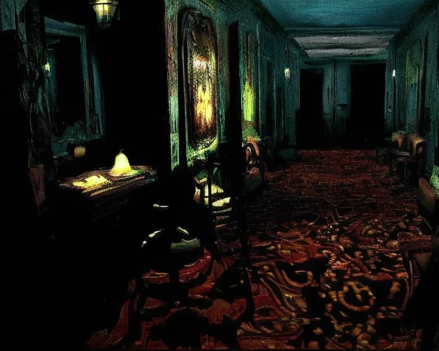 footage of a haunted hotel from a pc_game_screenshot, horrific monsters in the darkness, ghosts, low health <lora:epiNoiseoffset_v2:1.4>