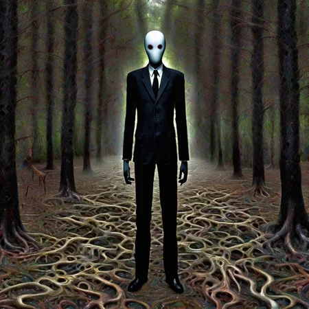 <lora:DeepDream:1>raw photo of slenderman,  goth, nikon, award winning, breathtaking, groundbreaking, superb, outstanding, photoshopped, dramatic lighting,  DeepDream