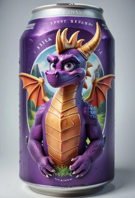 beerlabel, purple beer can, (spyro, dragon, solo:1.5)