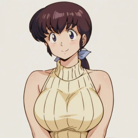 score_9, score_8_up, score_7_up, source_anime, best quality, masterpiece, uncensored, BREAK, pov, upper body, folding one's arms, Kyoko Otonashi, 1 woman, older female, adult female, very tall female, solo, looking at my eyes, she loves me, Seducing me, smile, brown hair, ponytail, tight sweater, sleeveless, huge breasts, slender constriction, pale color background, simple background, <lora:Kyoko_Otonashi:0.8>