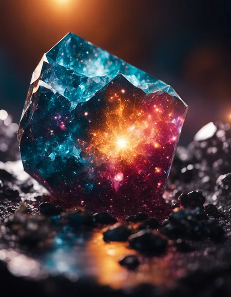 galaxy inside gemstone, (sharp focus:1.2), extremely detailed, (photorealistic:1.4), (RAW image, 8k high resolution:1.2), RAW candid cinema, 16mm, color graded Portra 400 film, ultra realistic, cinematic film still, subsurface scattering, ray tracing, (volumetric lighting)
