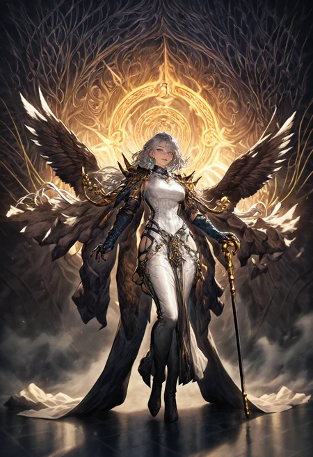 1girl, graycolor_full, <lora:lora-000014.TA_trained:1.0>,
magician, holding cane, cape, white robe,
fullbody, detailed face, increase details, ultimate detailed, newest, photorealistic, <lora:DetailedEyes_V3:1> <lora:detailed_hands-000002:1> hand