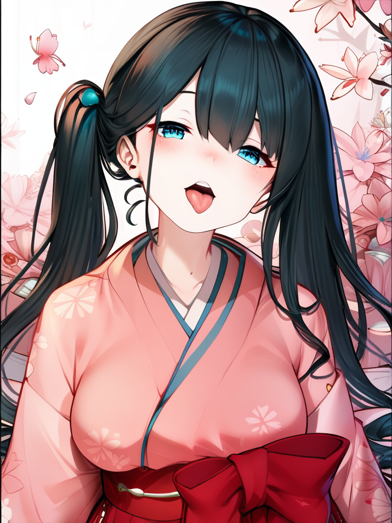 <lora:Haruka Onomachi_v1:1>Haruka Onomachi, 1girl, japanese clothes, solo, tongue out, tongue, pink kimono, kimono, looking at viewer, virtual youtuber, mole on neck, :p, <lora:Line Art Style SDXL_LoRA_20r_20e_8i_nr32_a16_Pony Diffusion V6 XL:0.8><lora:Expressive_H:0.8> ExpressiveH score_9, score_8_up, score_7_up,