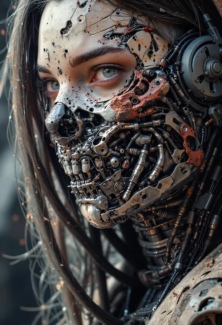 fear and pain <lora:RM_Robotify_v0.7M.safetensors:0.6>, <lora:ck-skynet-000019.safetensors:0.4>, <lora:Cyberpunk Realistic V1.safetensors:1.0>, <lora:Glitchcore_Flux.safetensors:0.4>,